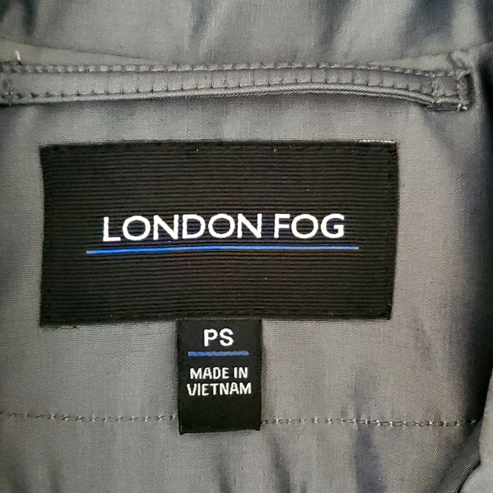 🆕️LONDON FOG Metallic Gray Water Resistant Double Breasted Trench Coat SIZE: PS - Picture 16 of 16